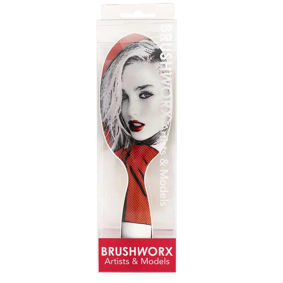 Brushworx Artists and Models Cushion Hair Brush Big Red - Image 2