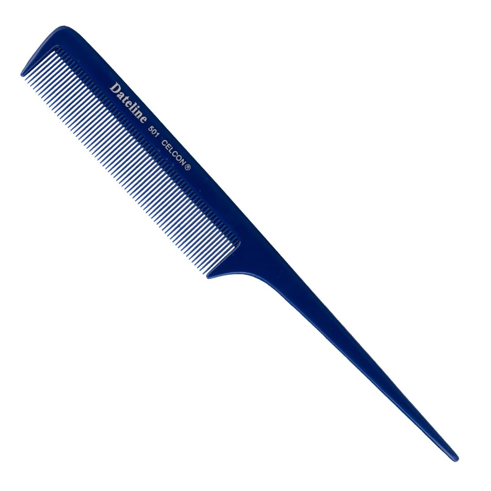 Dateline Professional Blue Celcon Tail Comb 8 501 - Plastic Pin