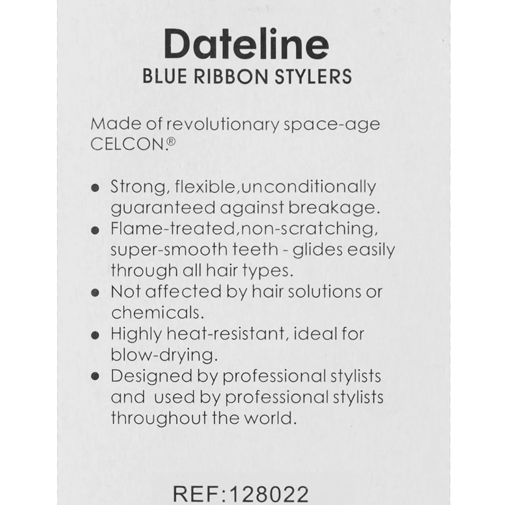 Dateline Professional Blue Celcon Teasing Comb With Rubber Grip And 5 Tails 7 1/2 Mkiir - Stainless Steel - Image 3