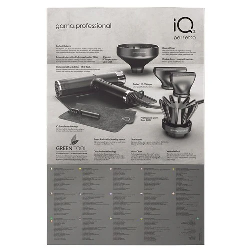 Gama Professional Iq 2 Perfetto Hair Dryer - Black - Image 3