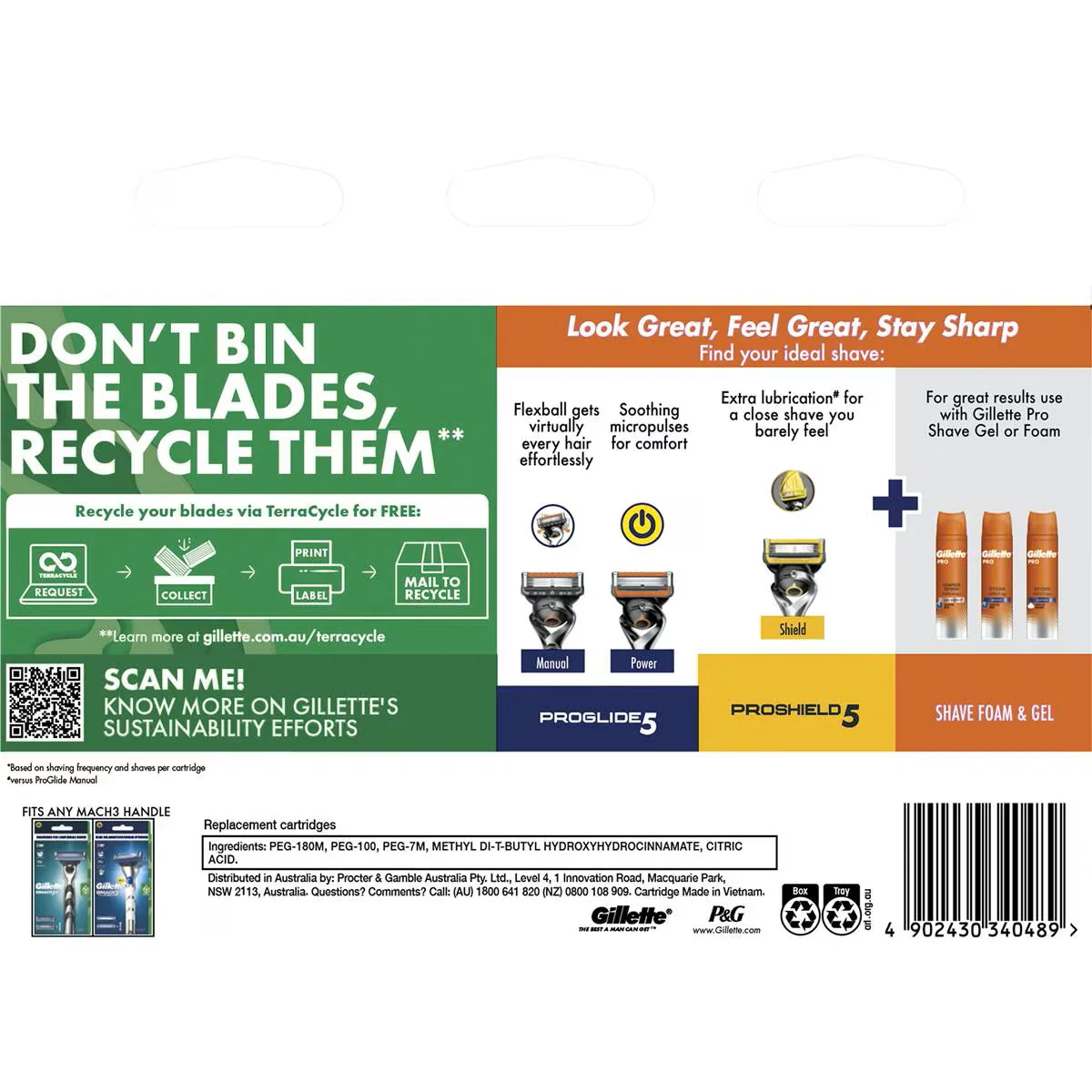 Gillette Mach3 Turbo 3d Razor Blade Refills 8 Pack - Image 2