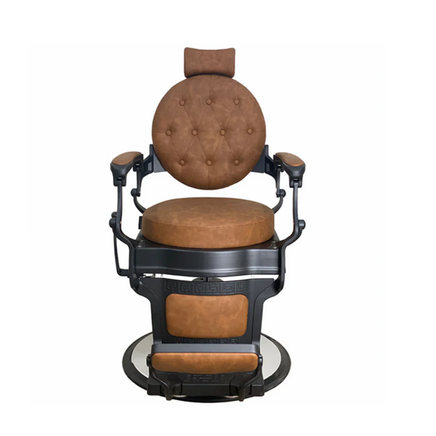 Harlem Barber Chair Tan Upholstery - Image 3