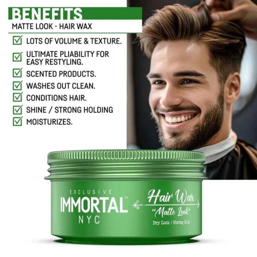 Immortal Nyc Matte Look Hair Wax 150ml - Image 5