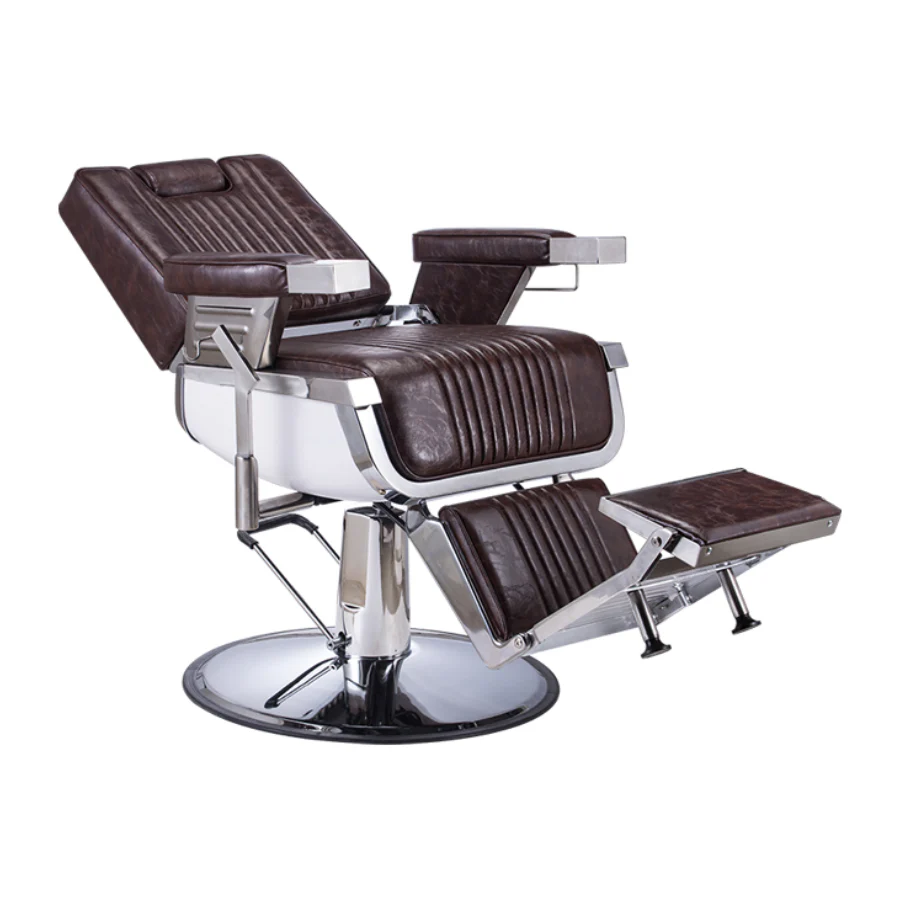 Karma Brisbane Barber Chair - Brown/ Chrome - Image 2