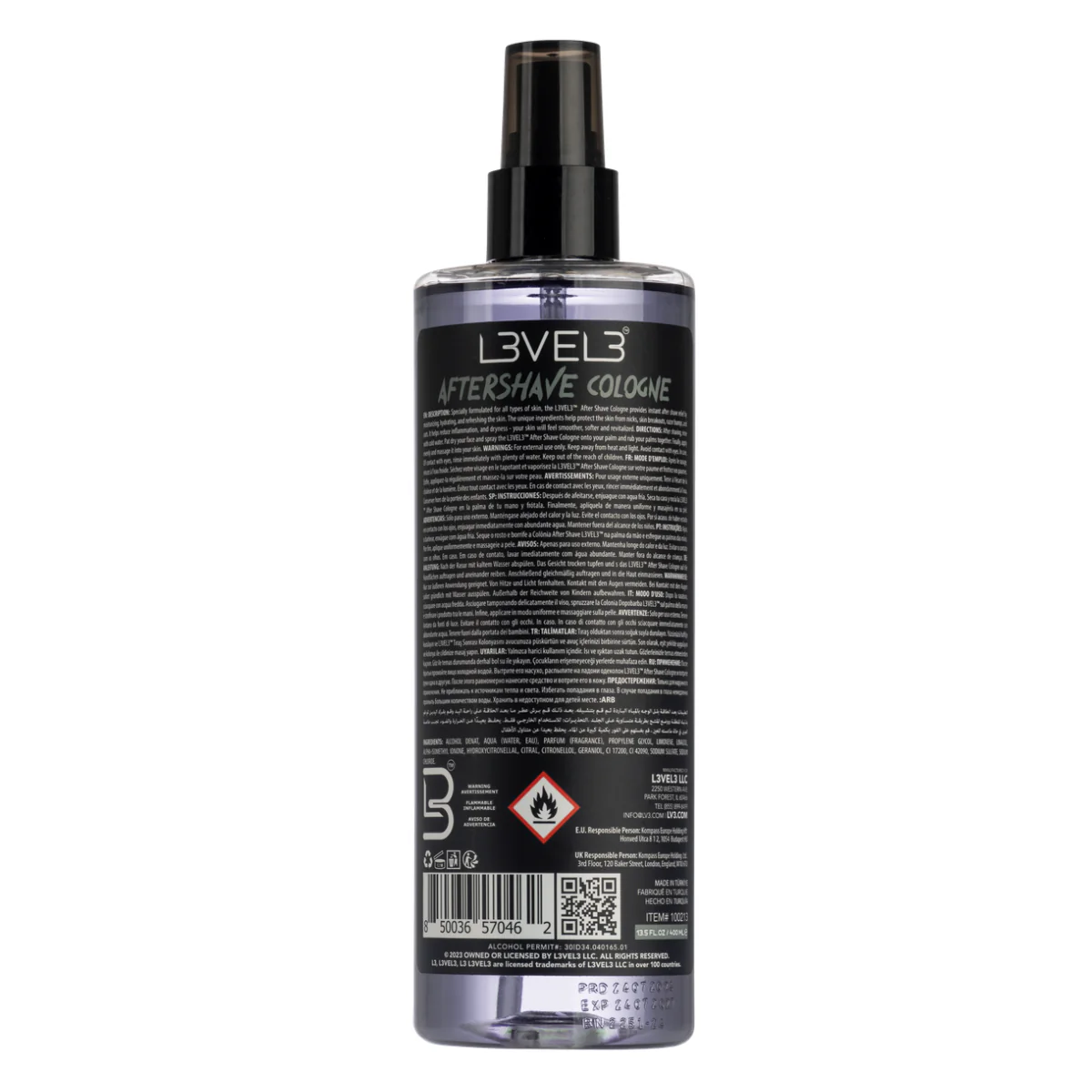 L3VEL3 Aftershave Cologne Midnight - 400ml - Image 2