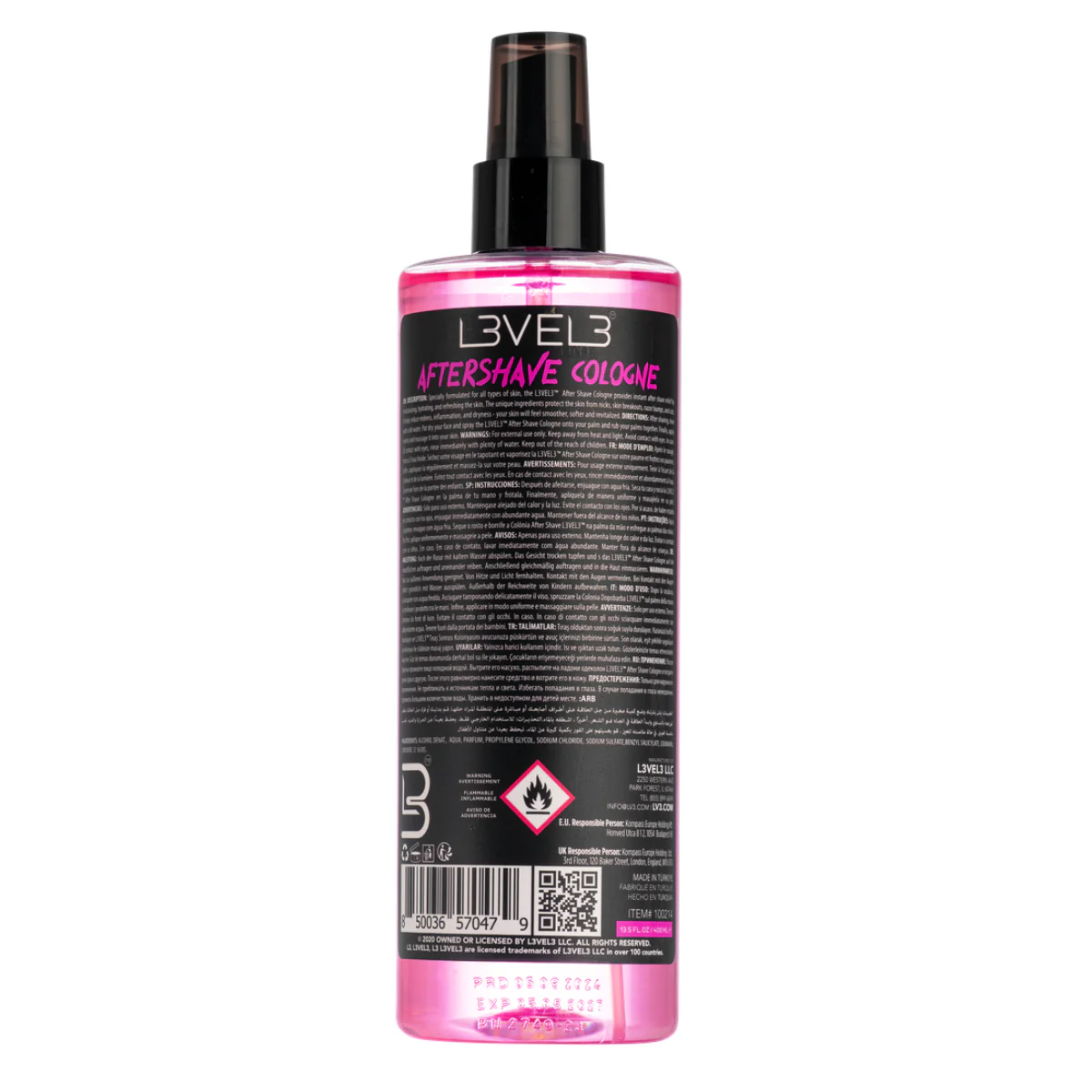 L3VEL3 Aftershave Cologne Rose - 400ml - Image 2