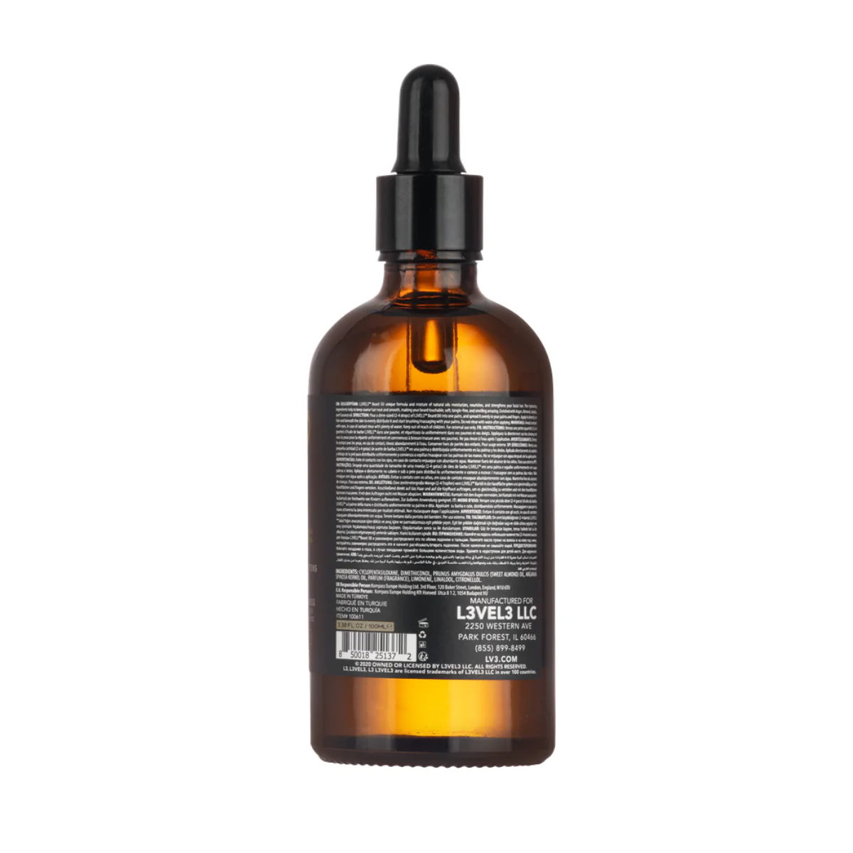 L3VEL3 Argan Oil Infused Beard Oil - 100ml - Image 2