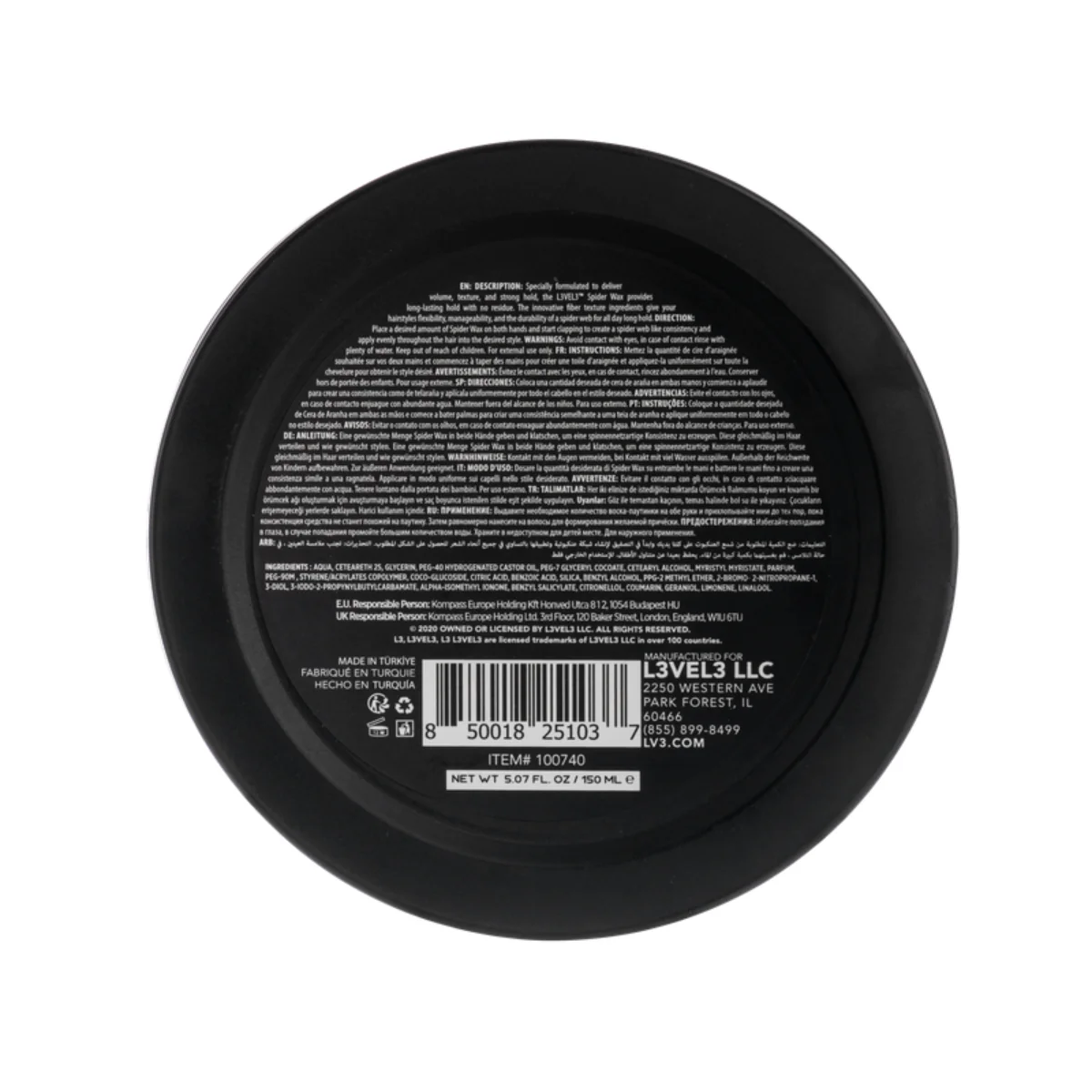 L3VEL3 Spider Wax Fiber Texture Wax - 150g - Image 2