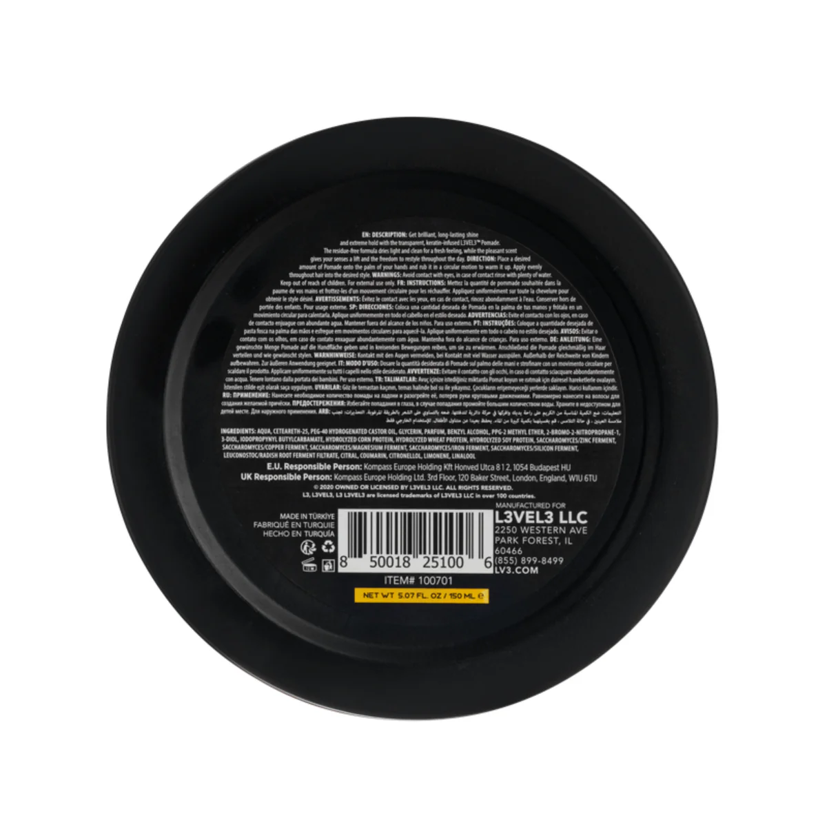 L3VEL3 Styling Pomade (Hold 3) - 150ml - Image 2