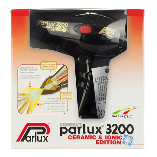Parlux 3200 Ionic Ceramic Compact Hair Dryer - Black - Image 2