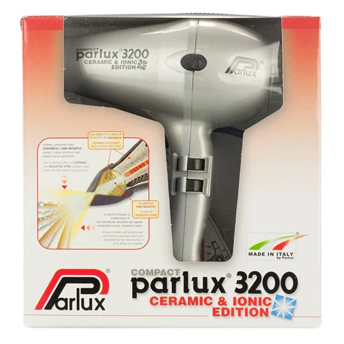 Parlux 3200 Ionic Ceramic Compact Hair Dryer - Silver - Image 2