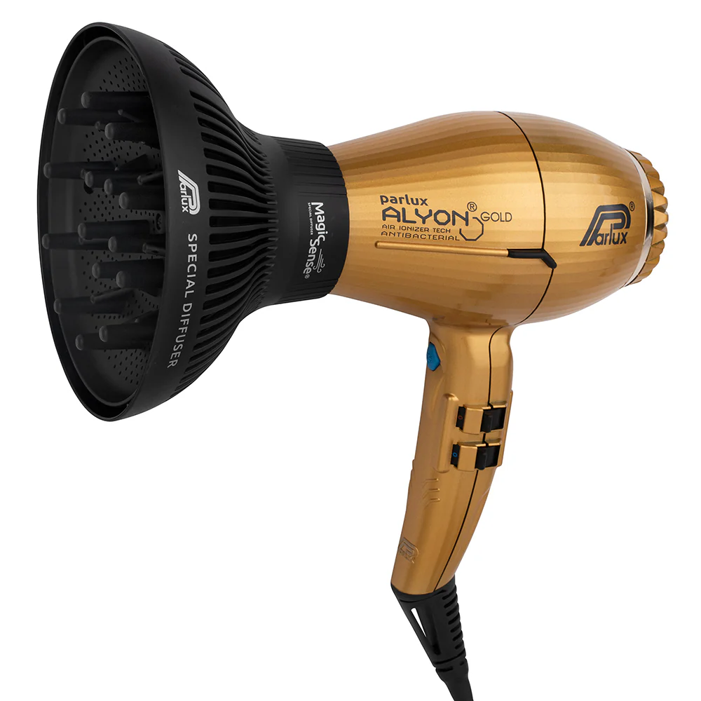 Parlux Alyon Air Ionizer Tech Hair Dryer 2250w - Gold W/diffuser Pack