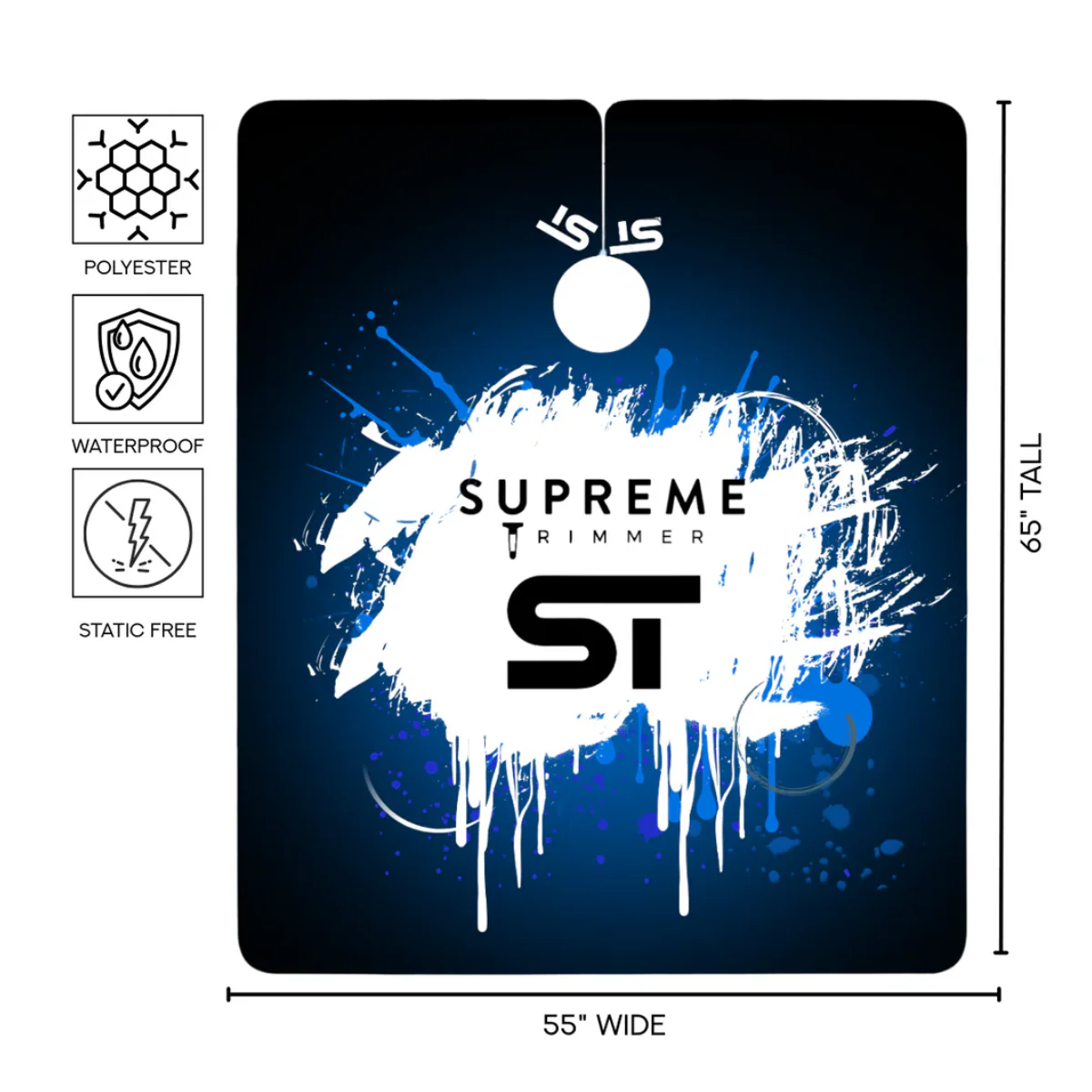 Supreme ST Premium Barber Cape - Blue Neon - Image 4