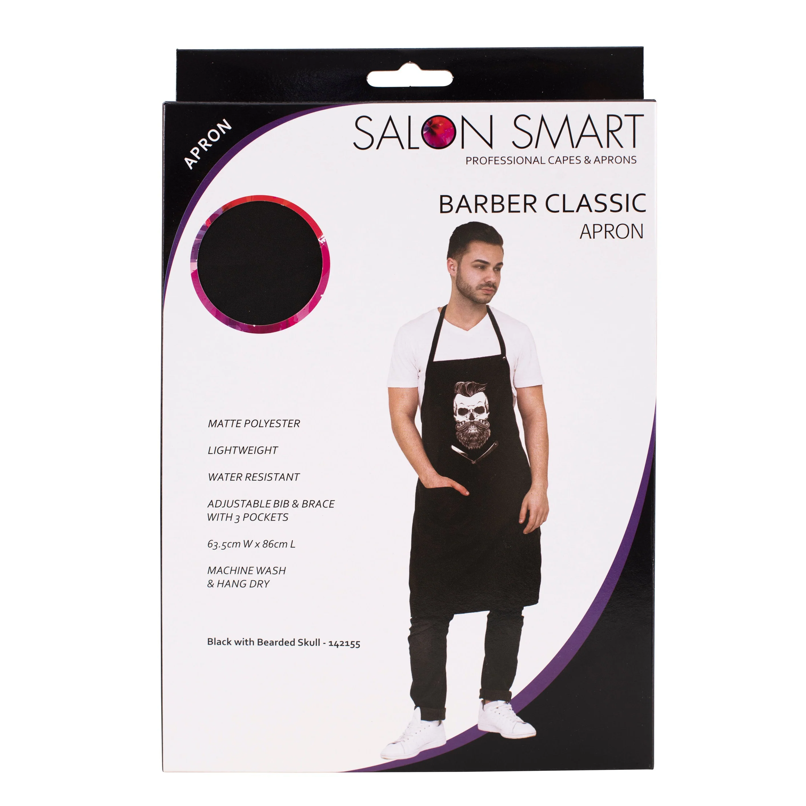 Salon Smart Barbers Classic Skull Apron - Black - Image 2