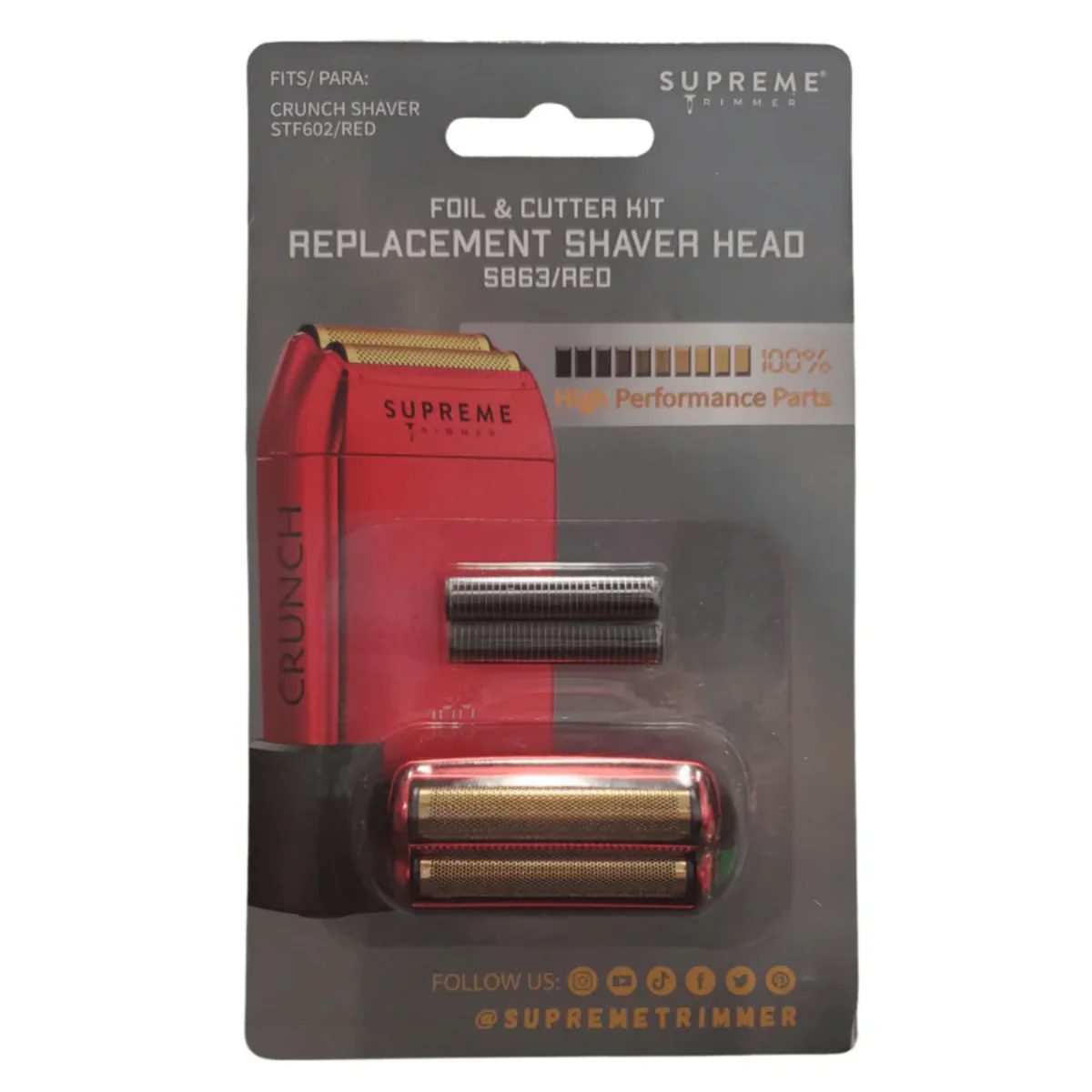 Supreme ST Crunch Shaver Replacement Foil & Cutter - Red - Image 4