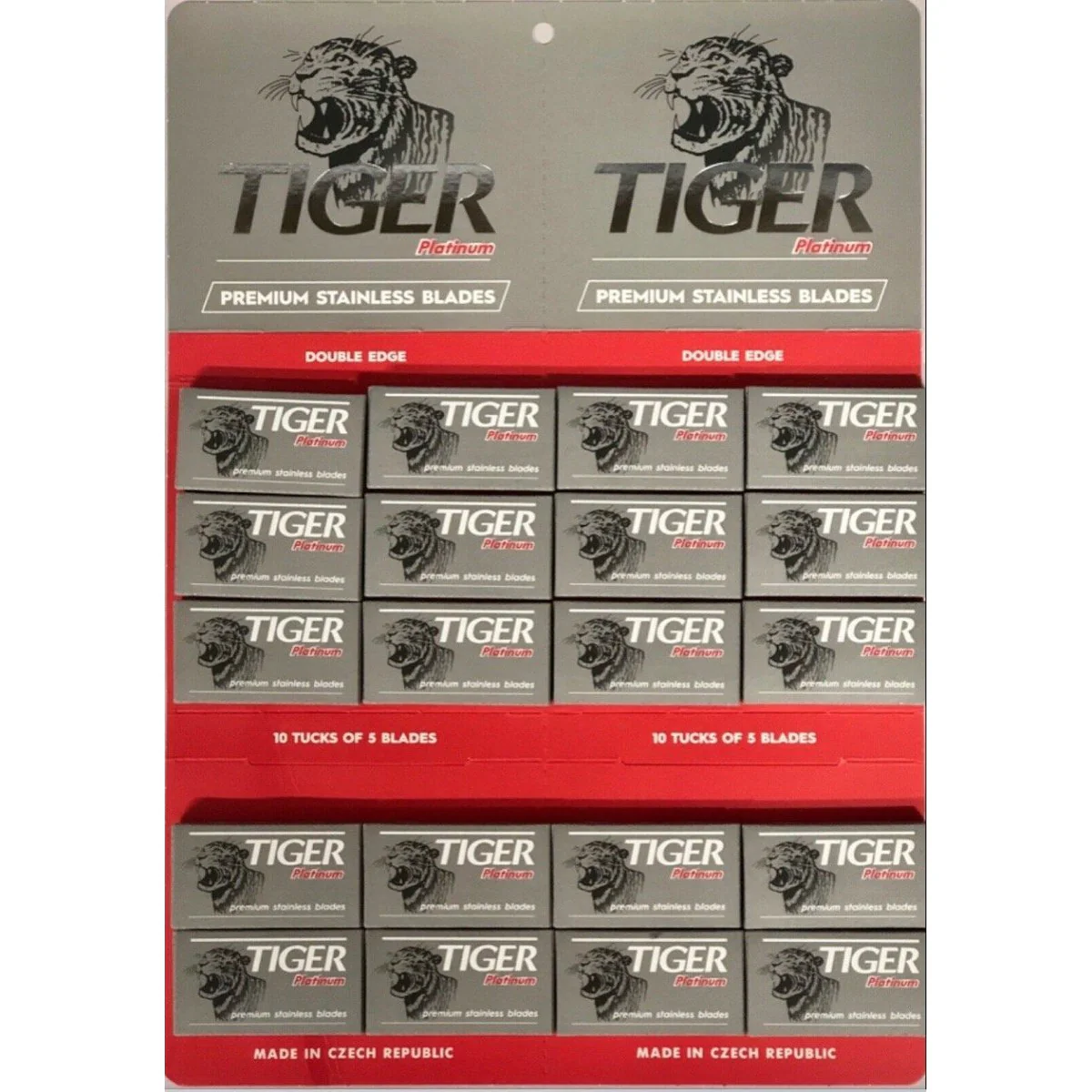 Tiger Premium Double Edge Razor Blades 100 Blades Czech Made
