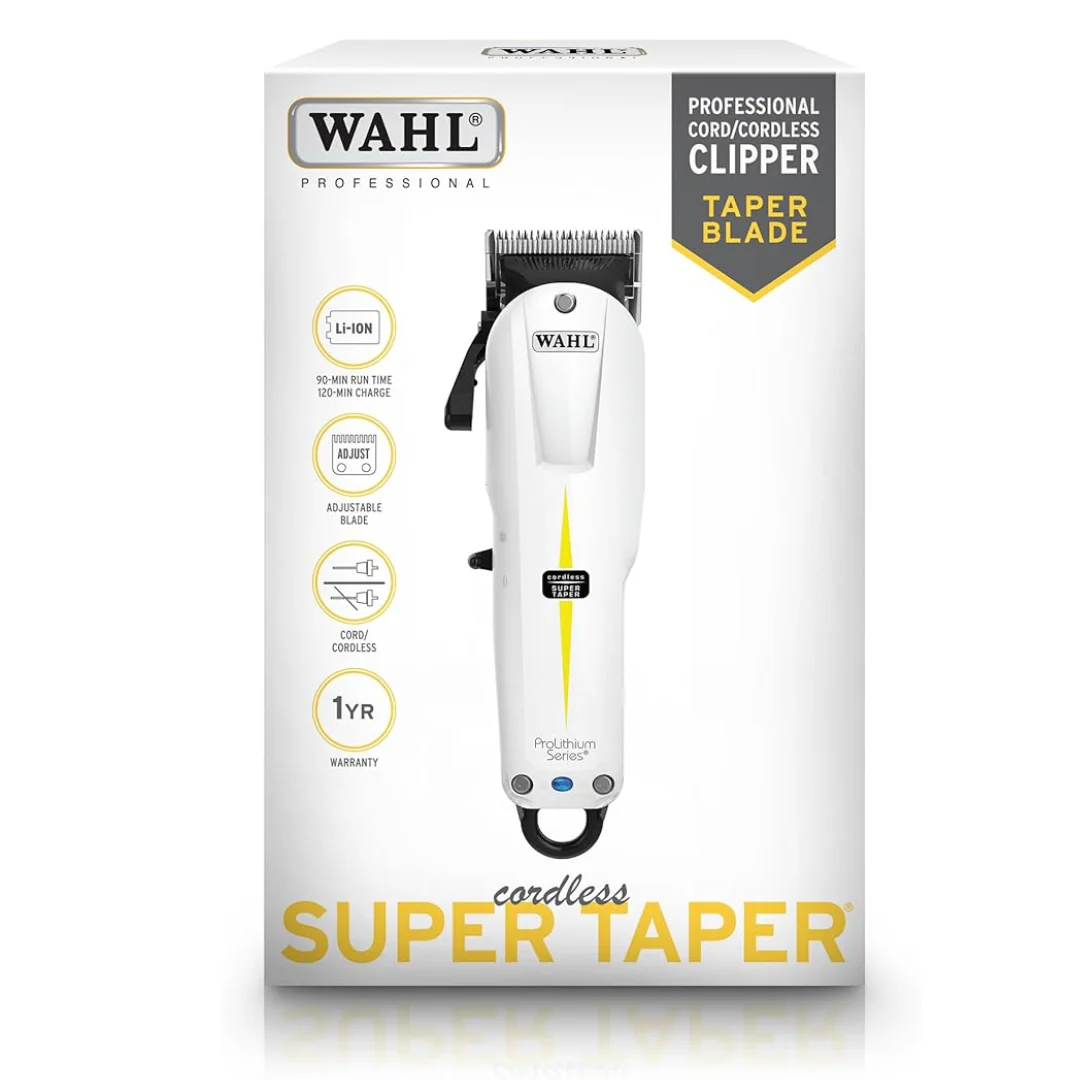 Wahl Super Taper Cordless Pro Lithium Clipper - White - Image 4
