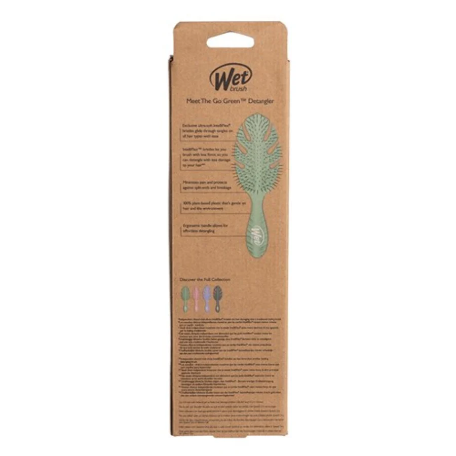 WetBrush Go Green Detangler Hair Brush - Green Leaf - Image 4