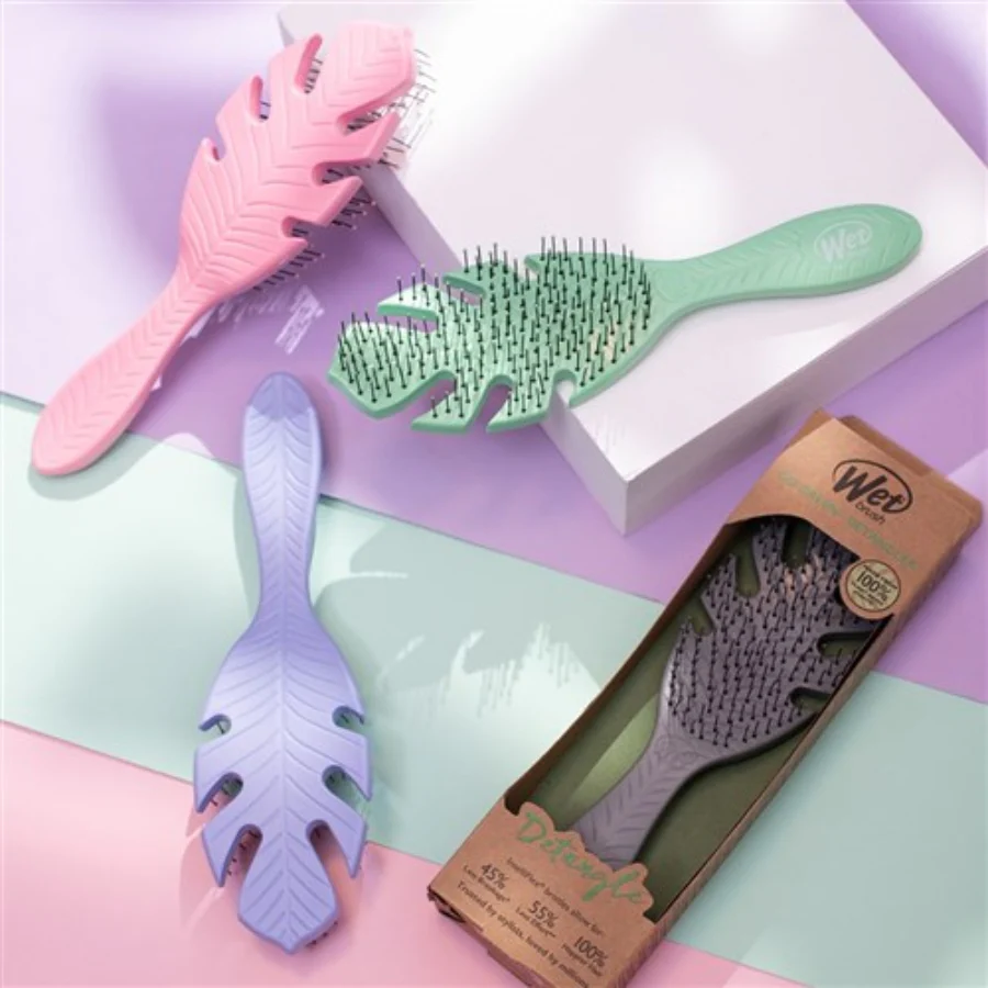 WetBrush Go Green Detangler Hair Brush - Green Leaf - Image 5